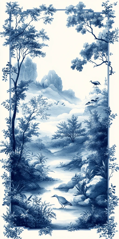 动物丛林瓷边图案