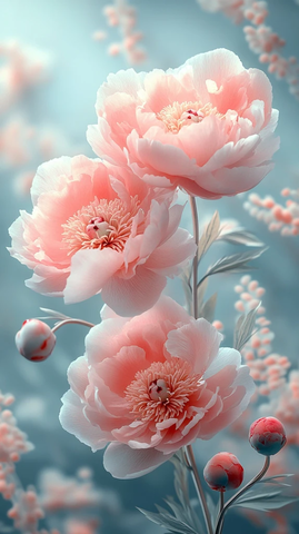 粉色牡丹梦幻背景