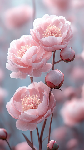 粉色牡丹梦幻背景