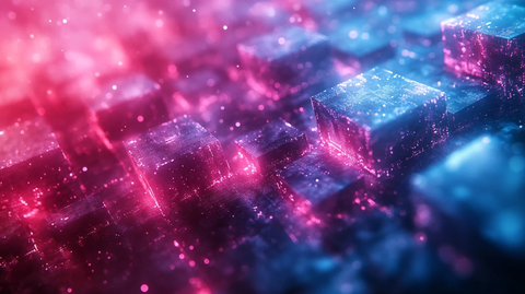 蓝粉数码交织背景