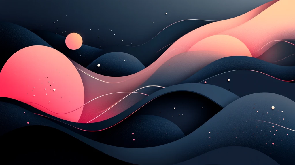 蓝底粉白圆线设计