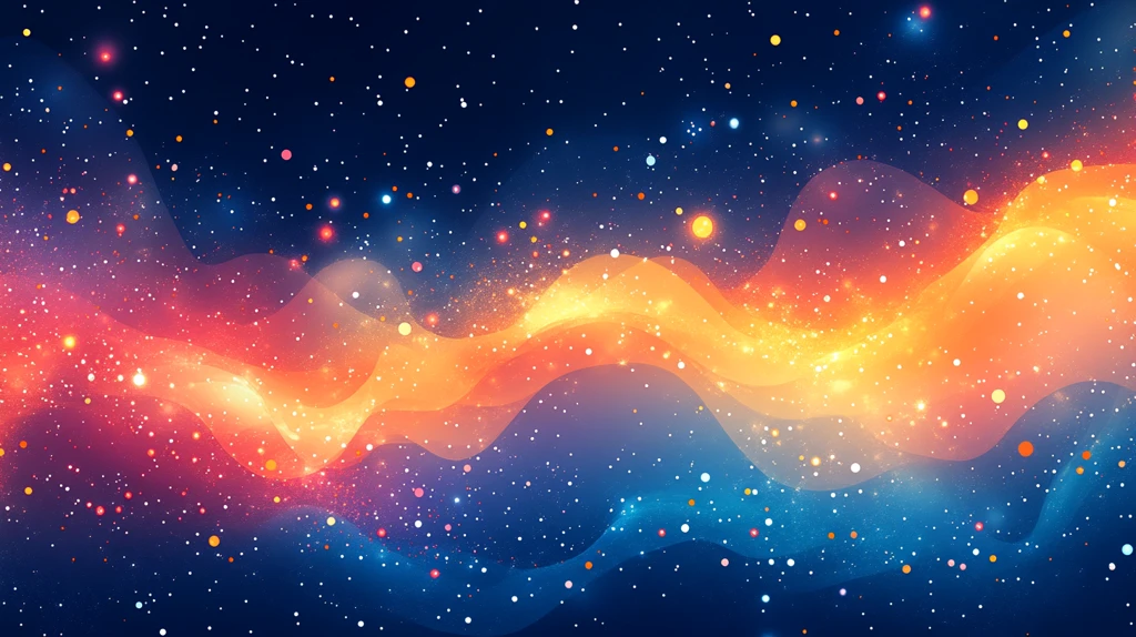 蓝色背景点缀橙粉