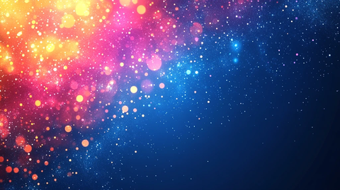 蓝色背景点缀橙粉