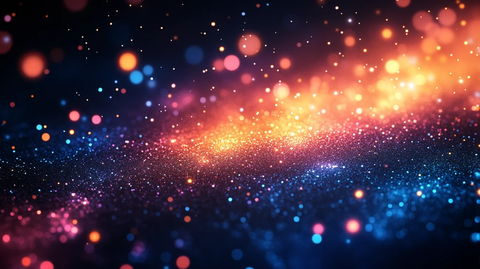 蓝色背景点缀橙粉