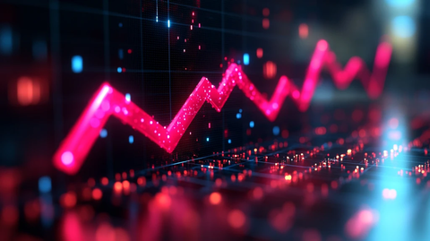 红色上升箭头趋势图