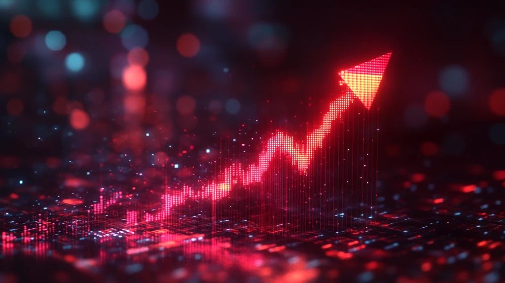 红色上升箭头趋势图