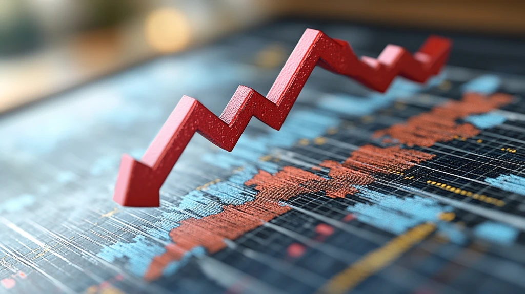 红色上升箭头趋势图