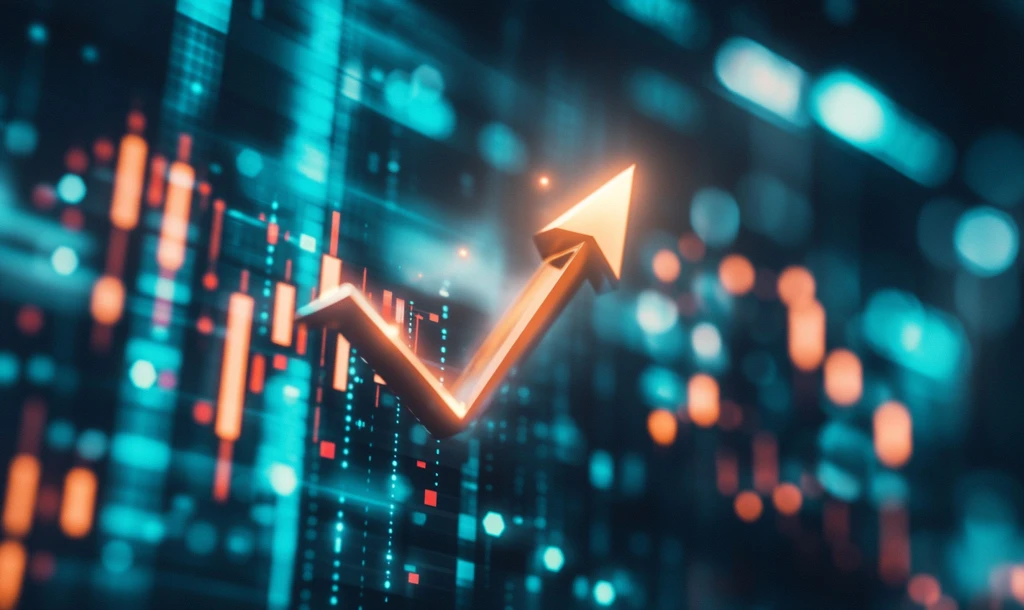 数字箭头与股市走势